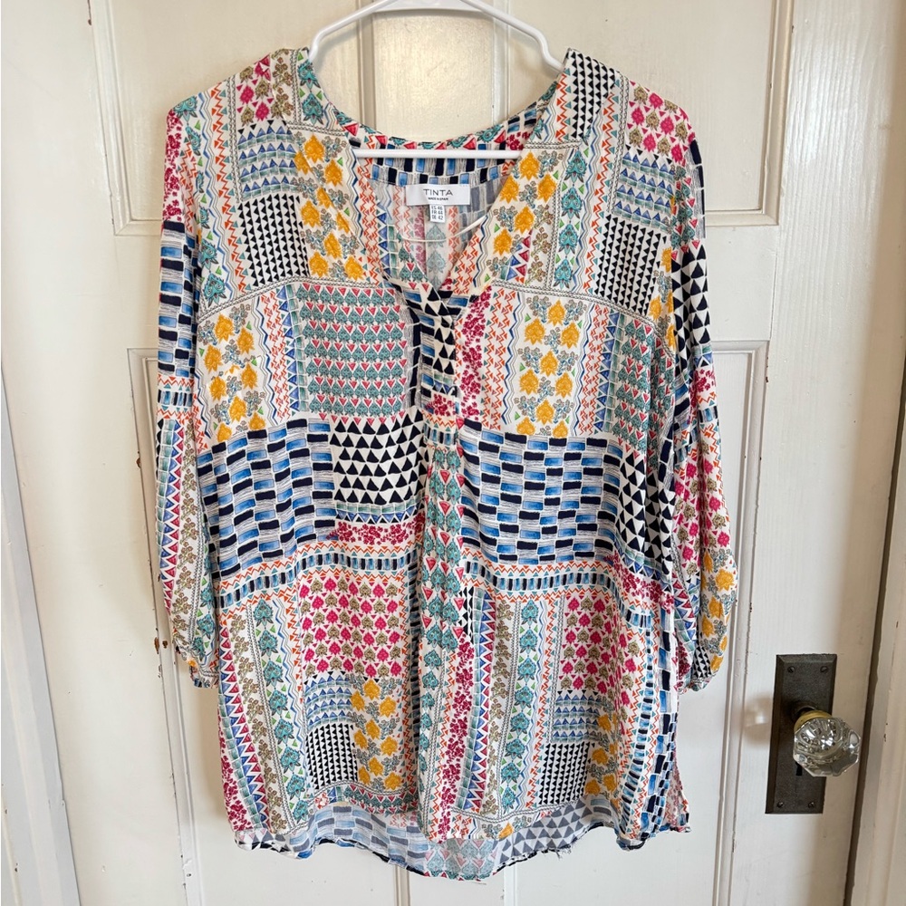 Tinta colorful patterned blouse - image 1
